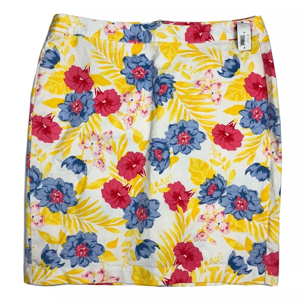 NEW OLD NAVY Yellow Blue Red Floral Skirt Size 10
